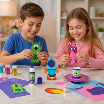 Kinder-Papierbastelbox – 20 einfache DIY-Bastelprojekte für Kinder von 3–10 Jahren mit Klebestift, Klebeband und Umschlägen