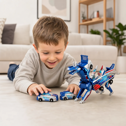 2-in-1 Magnetisches Verwandlungsauto & Dinosaurier-Spielzeug mit automatischer Kollisionsfunktion