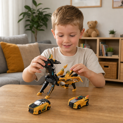 2-in-1 Magnetisches Verwandlungsauto & Dinosaurier-Spielzeug mit automatischer Kollisionsfunktion