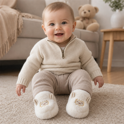 Warme & gemütliche Baby-Booties mit Fleecefutter und weichen rutschfesten Sohlen