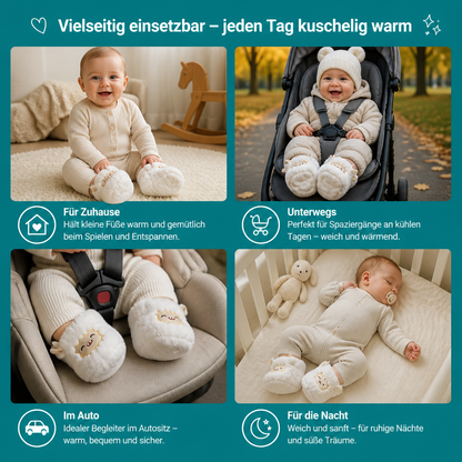 Warme & gemütliche Baby-Booties mit Fleecefutter und weichen rutschfesten Sohlen