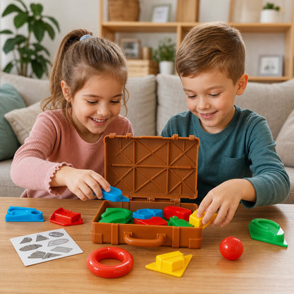 Montessori Farb- & Formensortier-Koffer – Kofferpacken-Geschicklichkeitsspiel für die Familie