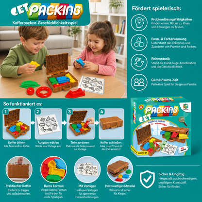 Montessori Farb- & Formensortier-Koffer – Kofferpacken-Geschicklichkeitsspiel für die Familie