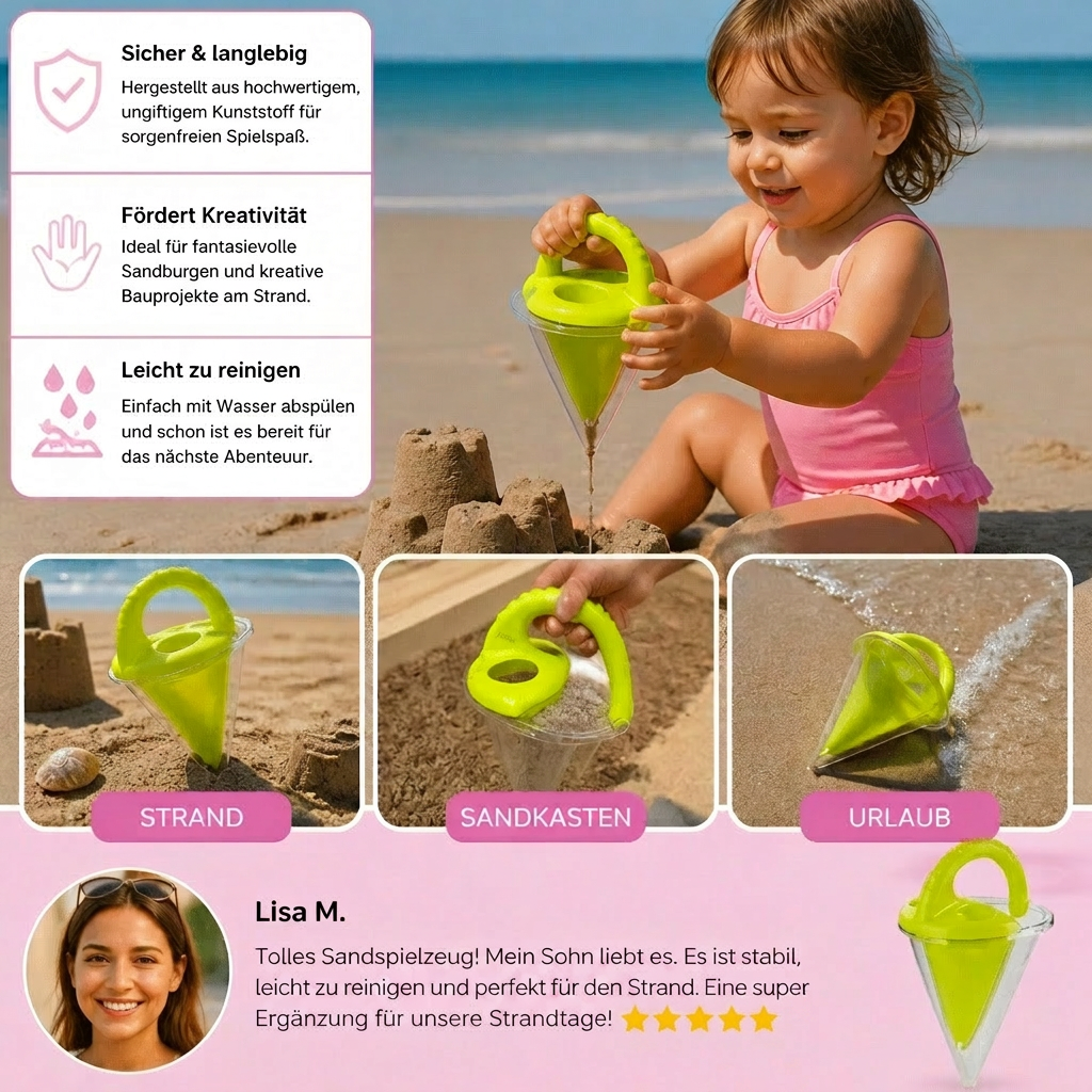 Kinder Strand Sand Trichter Spielzeug zum Zeichnen und Schütten