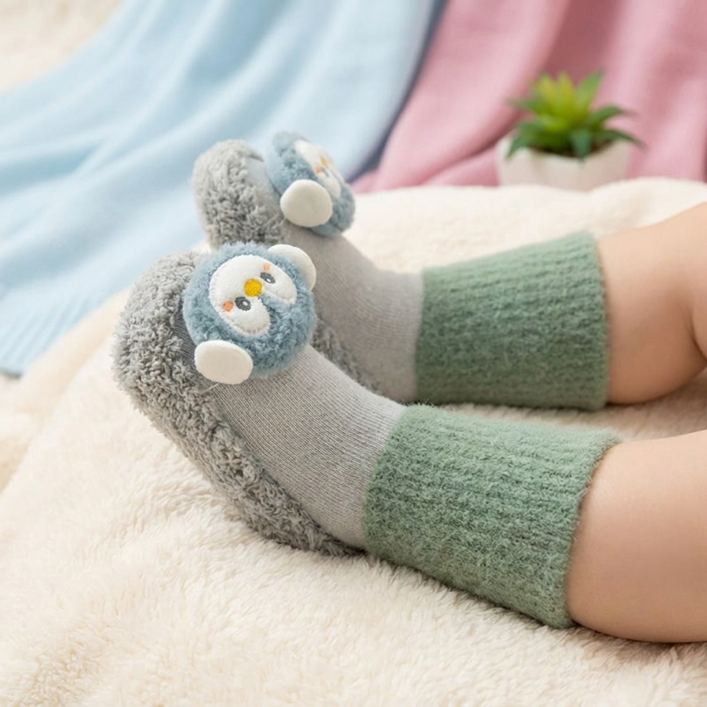 Gefütterte Anti Rutsch Babysocken für den Winter