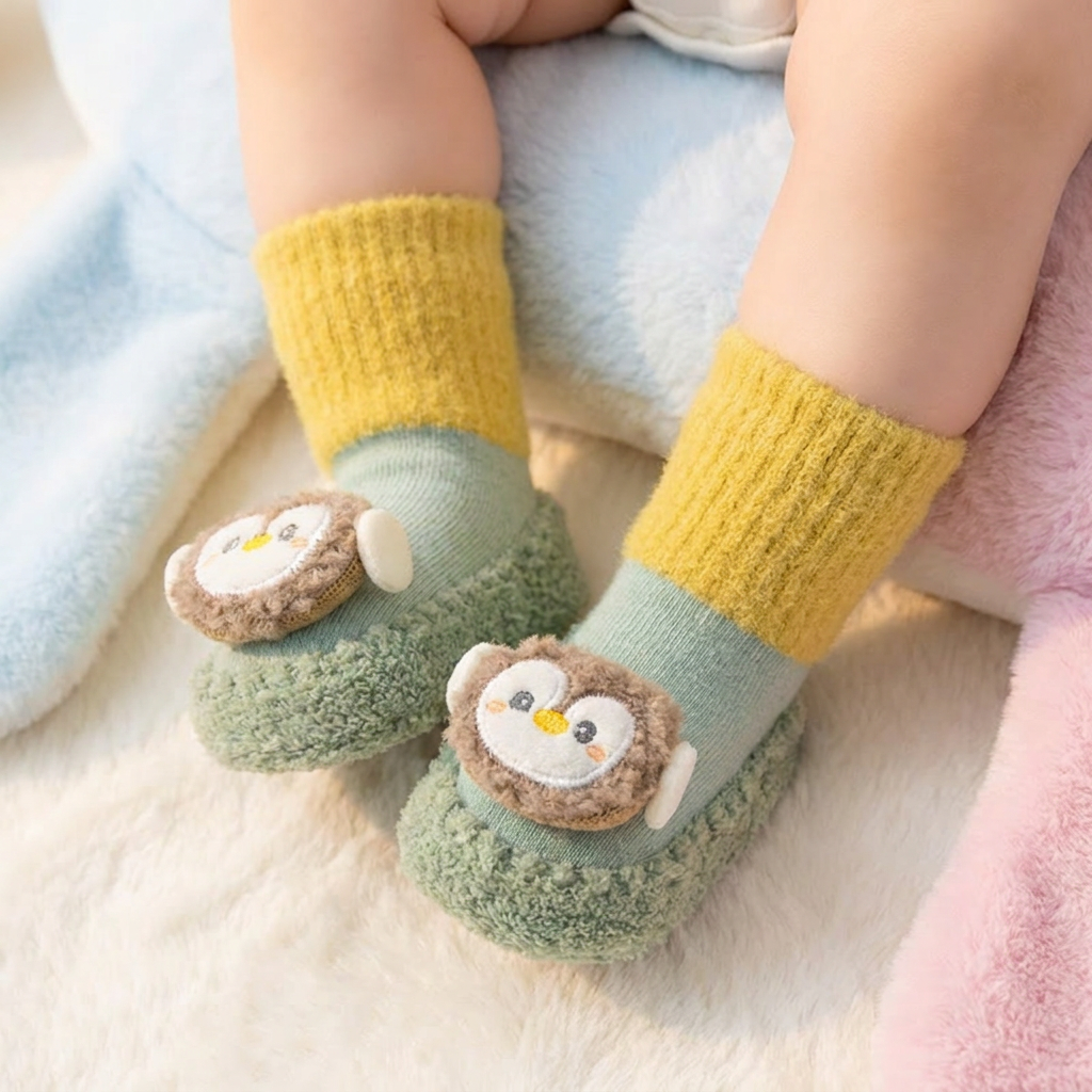 Gefütterte Anti Rutsch Babysocken für den Winter