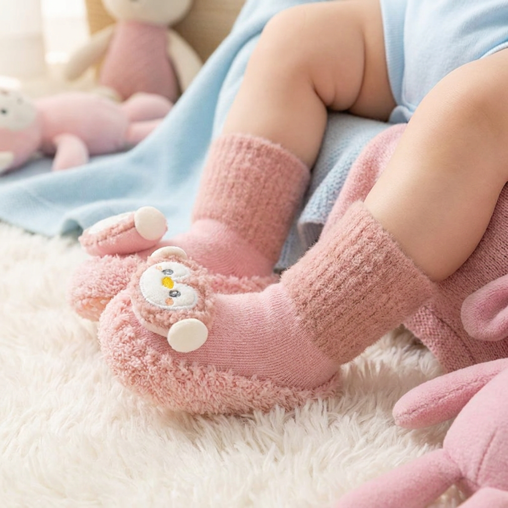 Gefütterte Anti Rutsch Babysocken für den Winter