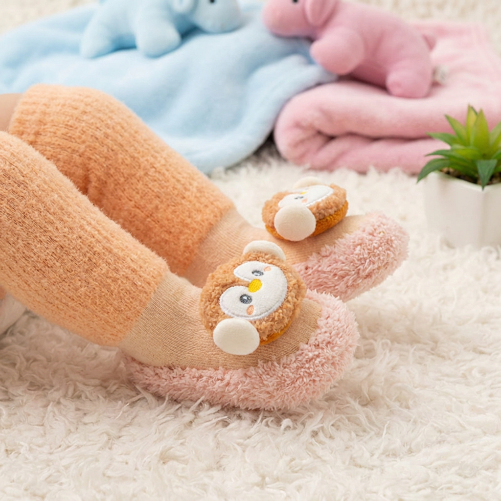 Gefütterte Anti Rutsch Babysocken für den Winter