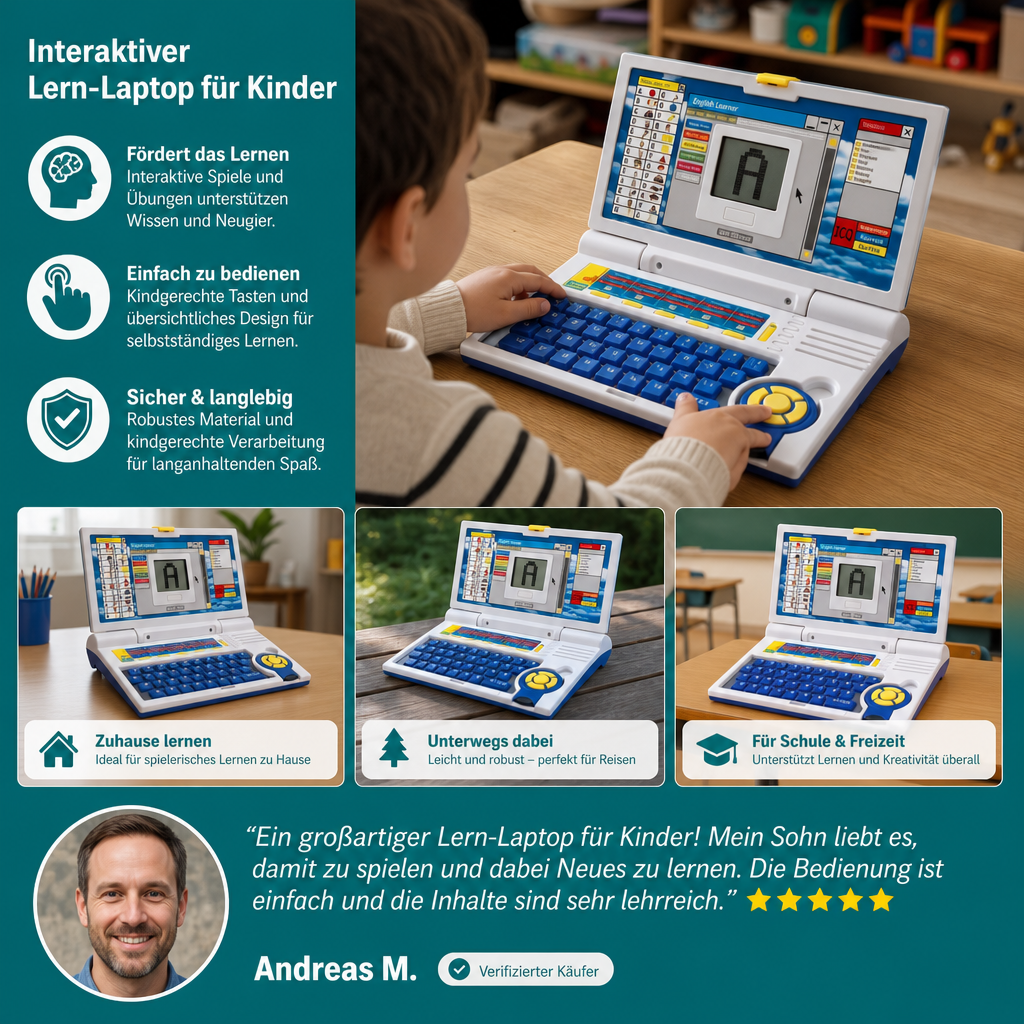 Interaktiver Lern-Laptop für Kinder