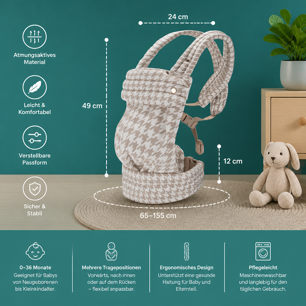Ergonomische Babytrage – Atmungsaktiv & verstellbar