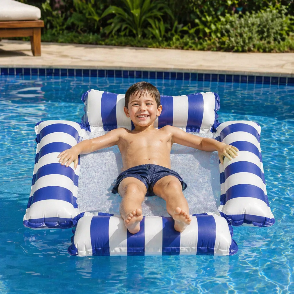 Aufblasbarer Pool Sitz für Kinder – Wasser Hängematte mit Netzfläche