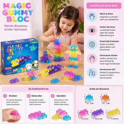 Sensorische Soft-Bausteine für Kinder – weiche, drückbare Lernbausteine für Spiel & Spaß