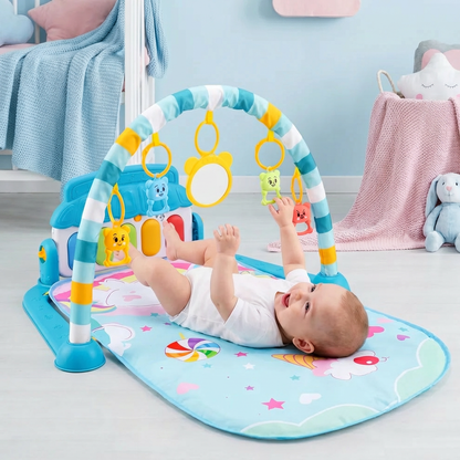 Baby Musik-Spielbogen mit Piano – Interaktive Sensorik Krabbeldecke für 0-24 Monate