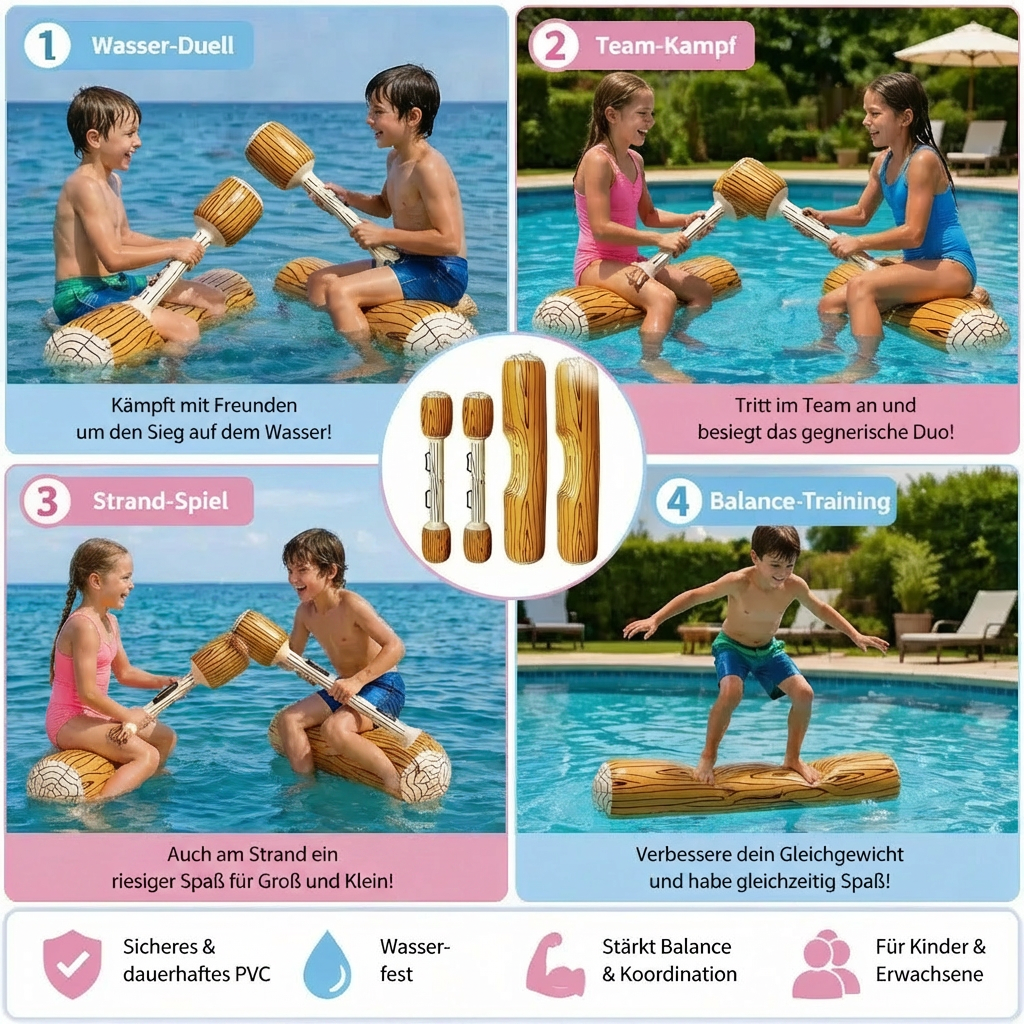 Aufblasbares Pool Battle Spiel für Kinder – Wasser Balance & Splash Game