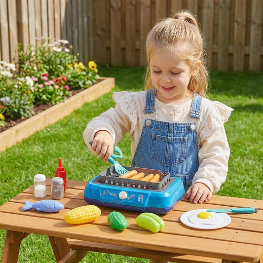 Kinder BBQ Kochset mit Spielzeugessen & Zubehör