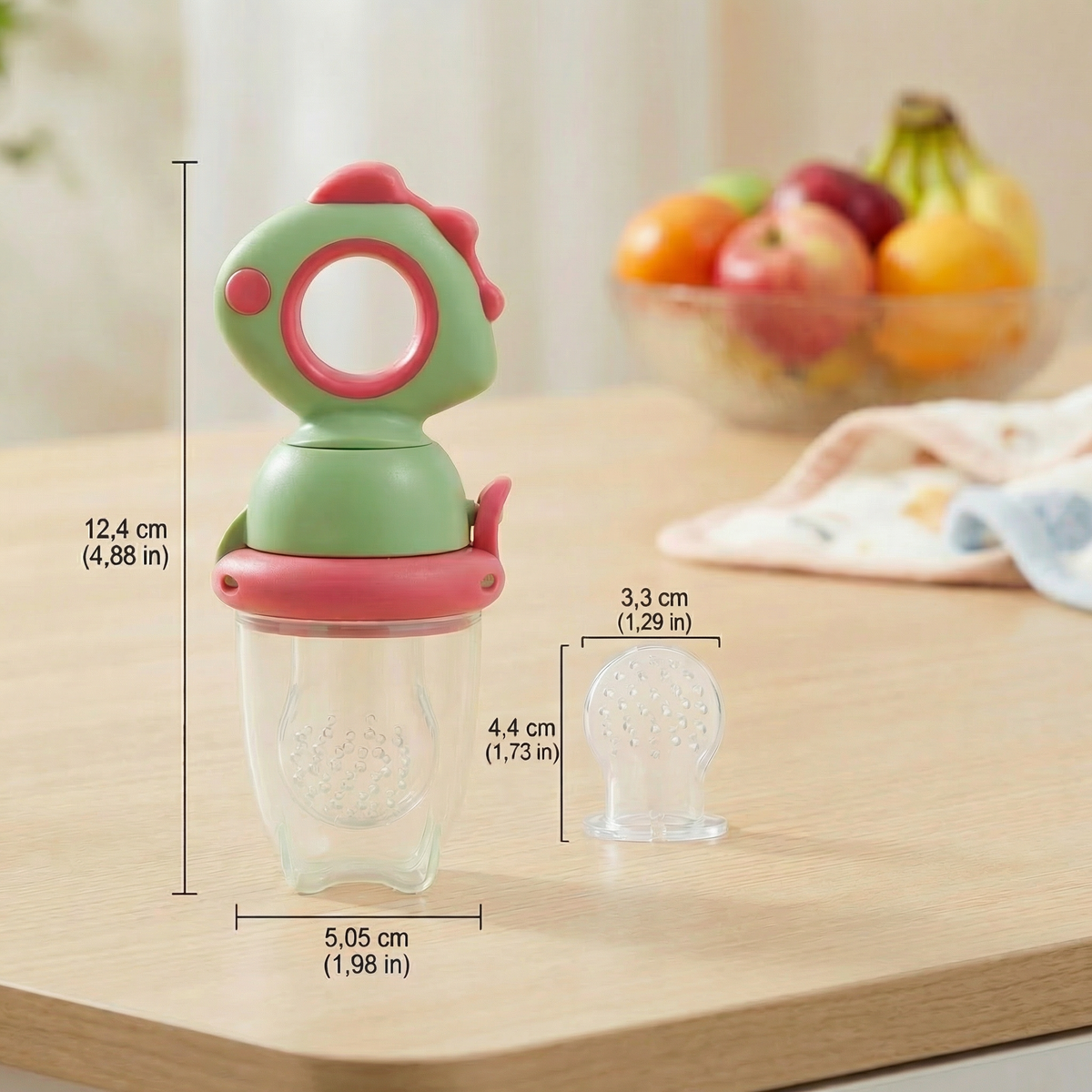 Baby-Fruchtsauger – Silikon Beißring mit Druckmechanismus