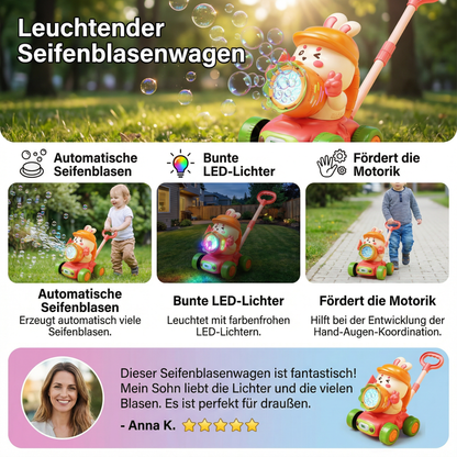 Leuchtender Seifenblasenwagen – Schiebe-Spielzeug für Kinder
