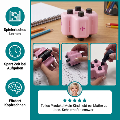 4-in-1 Mathe-Rollenstempel – Üben von Addition, Subtraktion, Multiplikation & Division