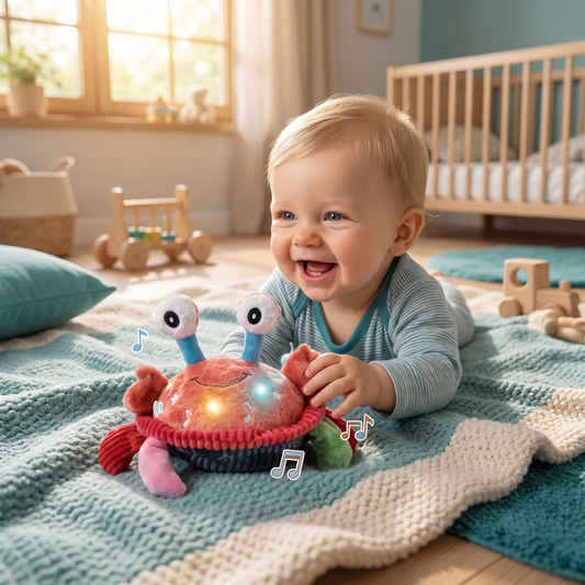 Interaktive musikalische Krabbe mit Sprachfunktion – Bewegliches Lernspielzeug für Babys