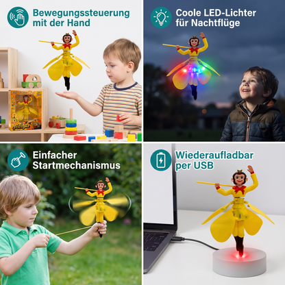Interaktives fliegendes Affen-Spielzeug mit Bewegungssensor & LED-Lichtern