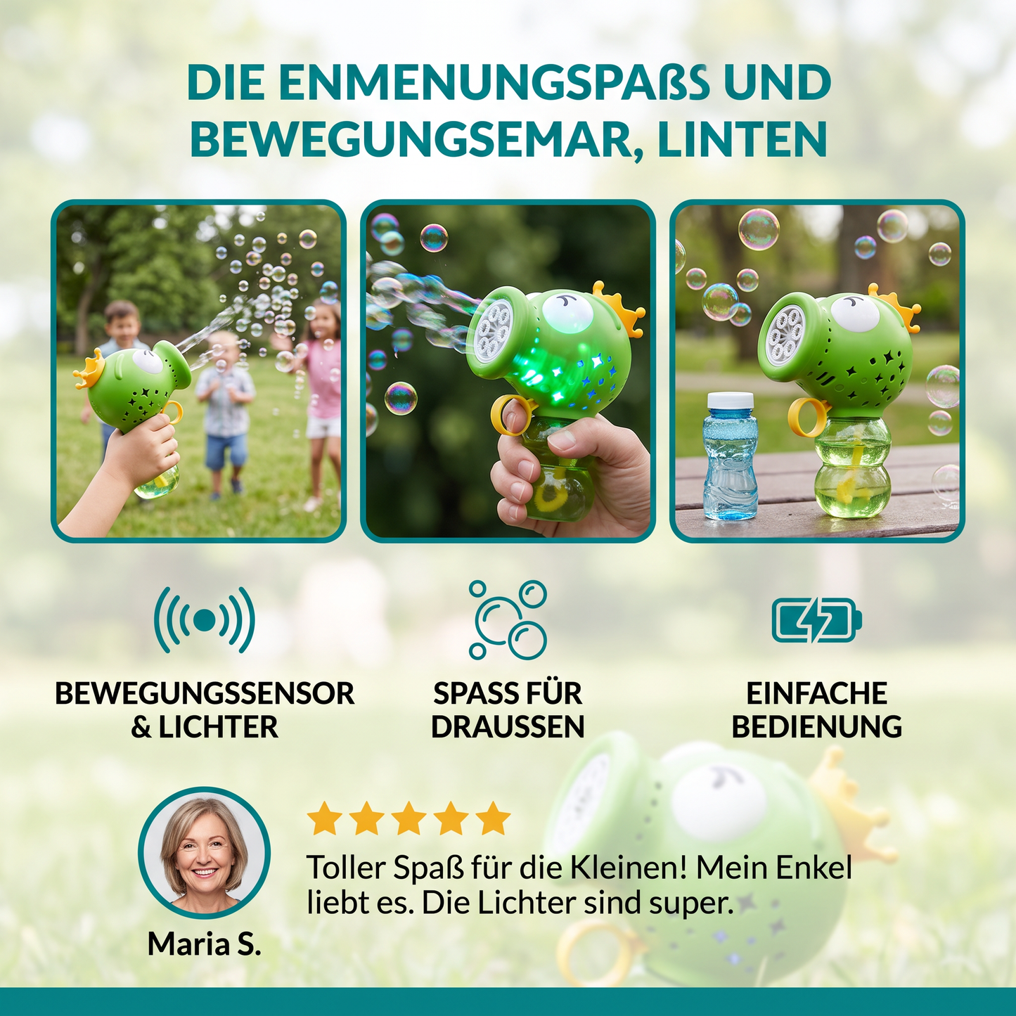 Niedliche automatische Seifenblasenmaschine – Elektrischer Seifenblasenmacher für Kinder