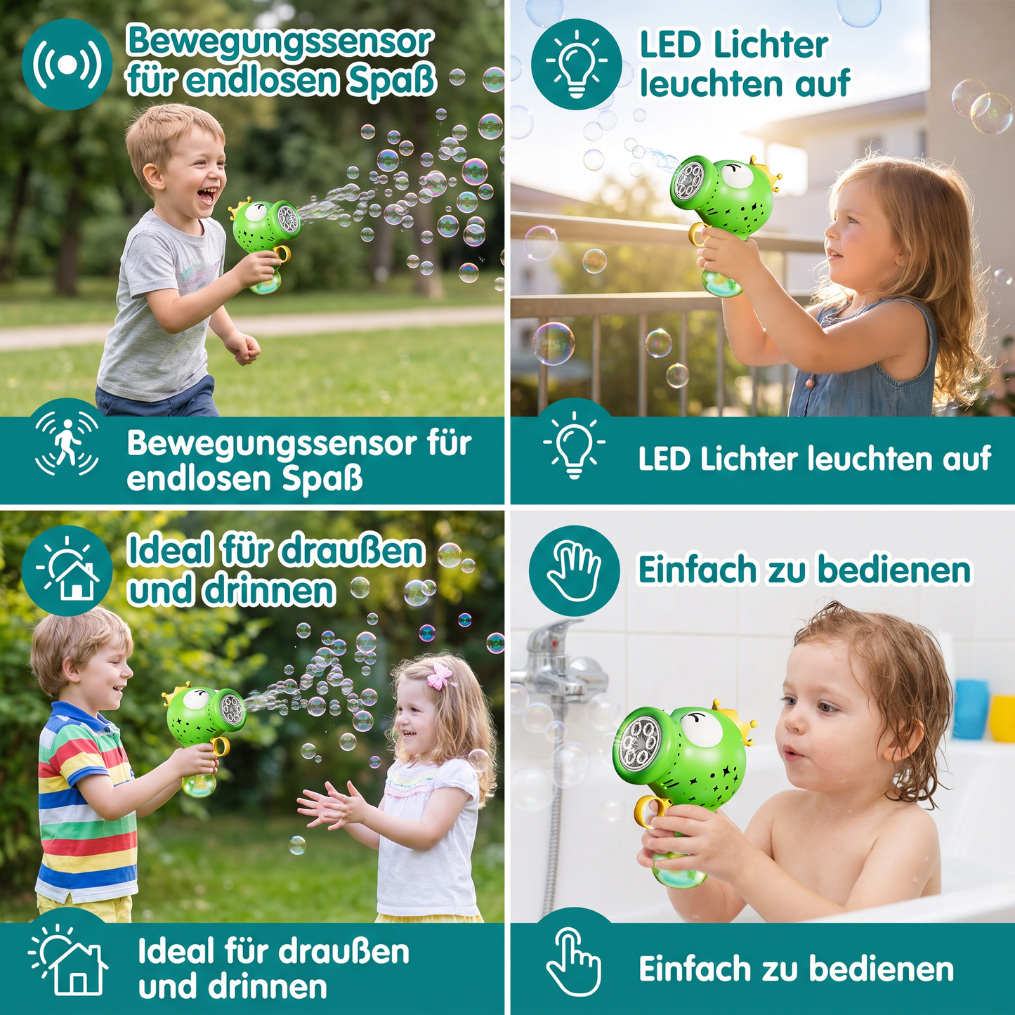 Niedliche automatische Seifenblasenmaschine – Elektrischer Seifenblasenmacher für Kinder