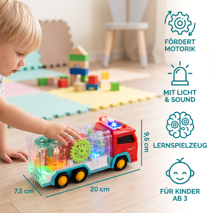 Interaktives Feuerwehrwagen-Zahnradspielzeug mit Licht