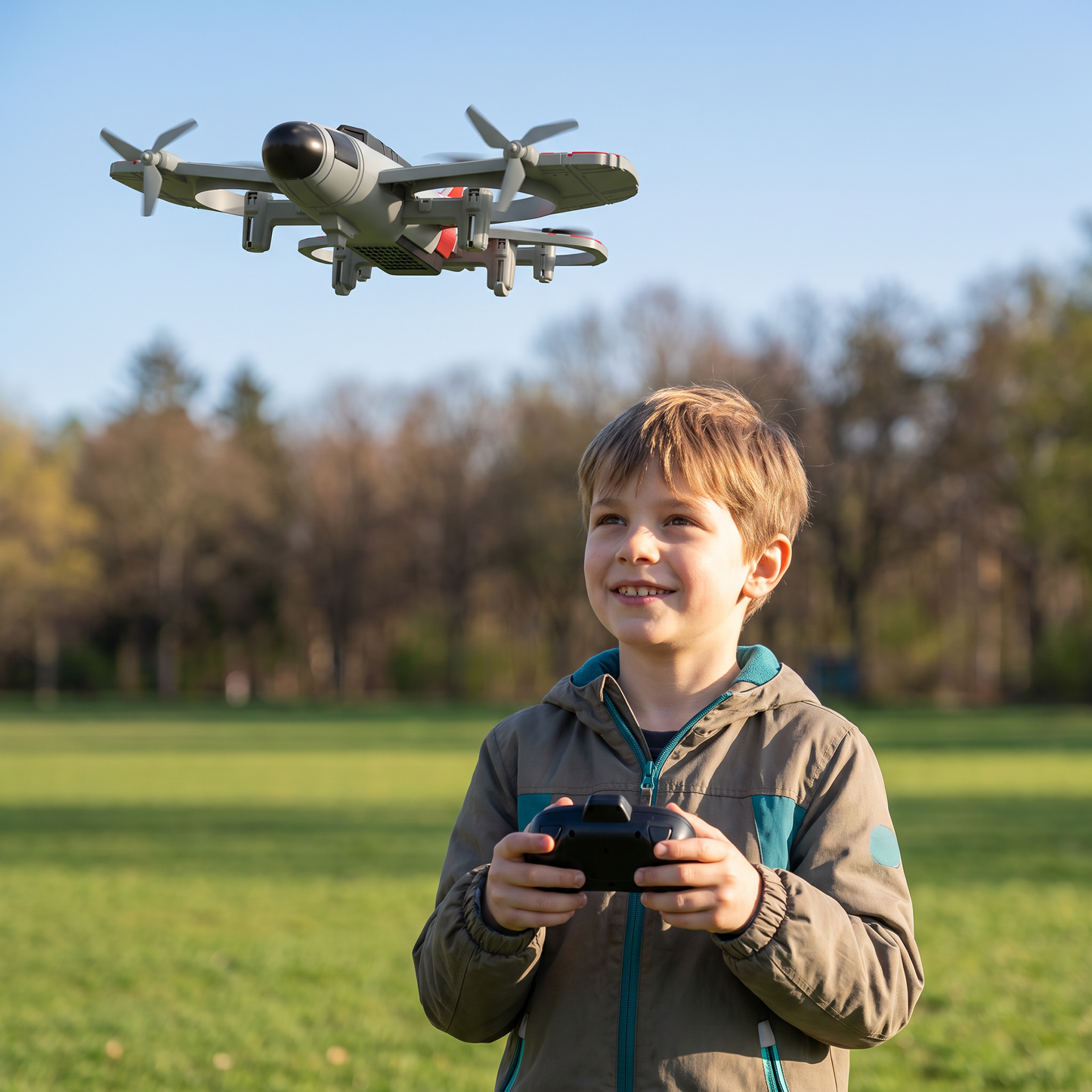 2-in-1 ferngesteuertes Kampfjet- & Drohnen-Spielzeug