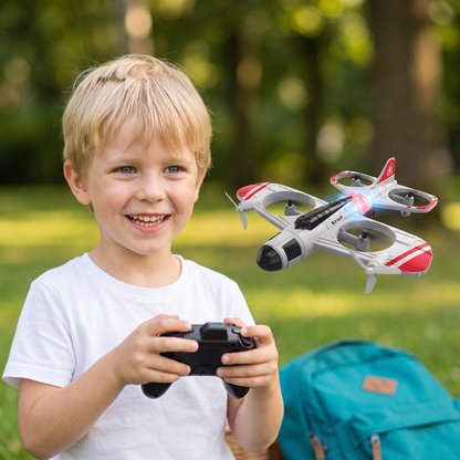 2-in-1 ferngesteuertes Kampfjet- & Drohnen-Spielzeug
