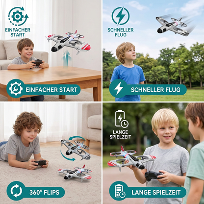 2-in-1 ferngesteuertes Kampfjet- & Drohnen-Spielzeug