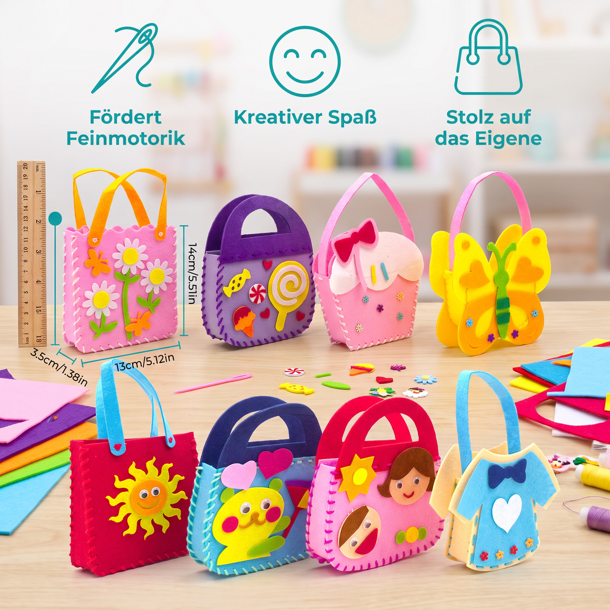 DIY-Niedliches Filz-Handtaschen-Nähset für Kinder