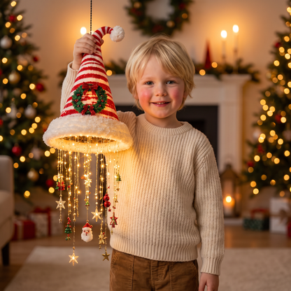 Weihnachtliche Weihnachtsmannmützen-Lichter mit LED-Lichterkette