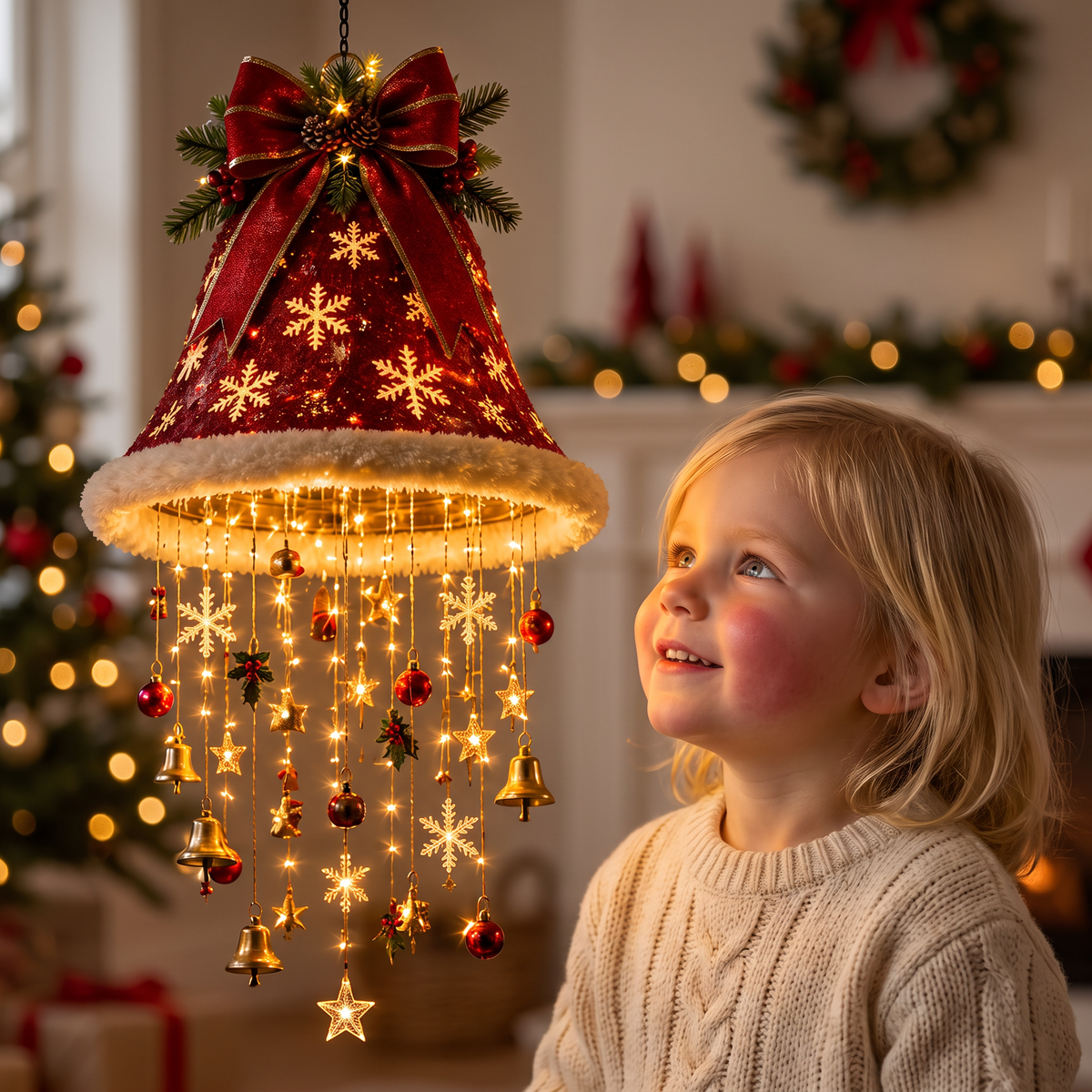 Weihnachtliche Weihnachtsmannmützen-Lichter mit LED-Lichterkette