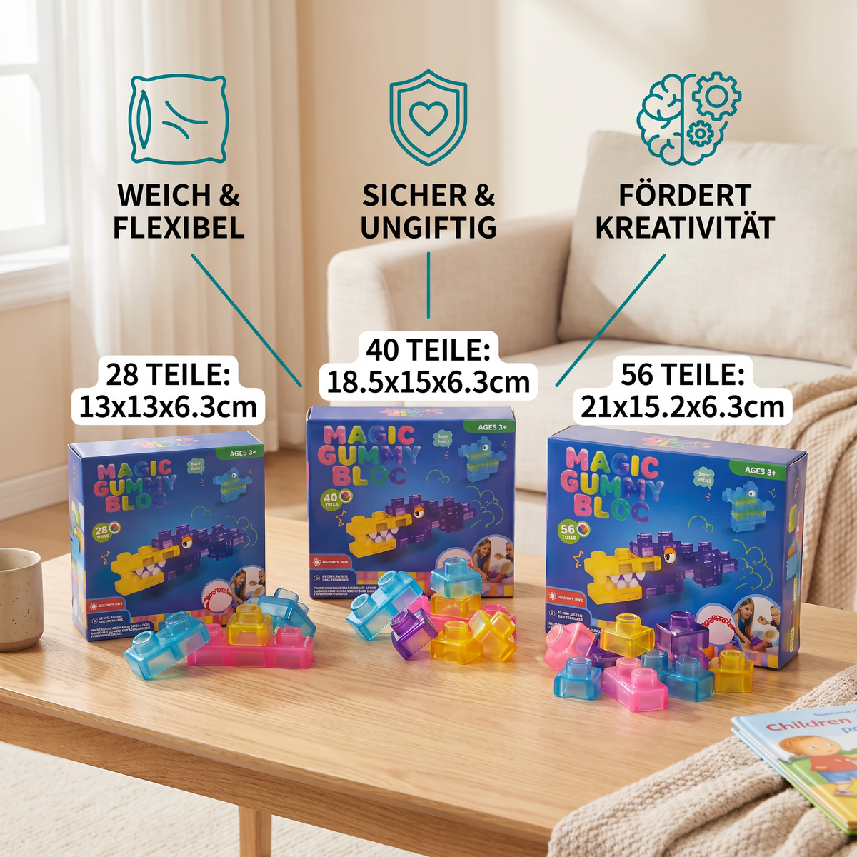 Sichere & weiche Squishy-Gelee-Bausteine für Kinder
