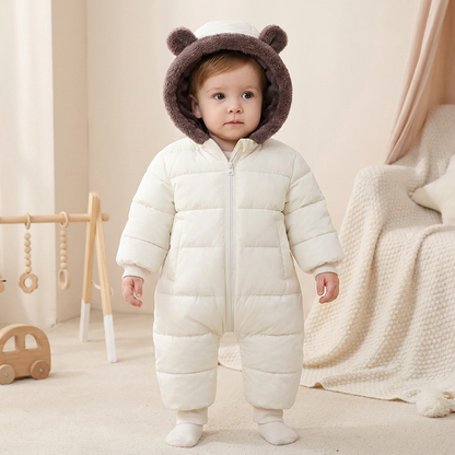 Baby-Bären-Overall – Warmer Einteiler mit Fleecefutter