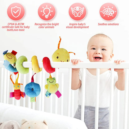Greif- und Spielbogen für Kinderwagen & Autositz – Bunte Aktivitätsspirale