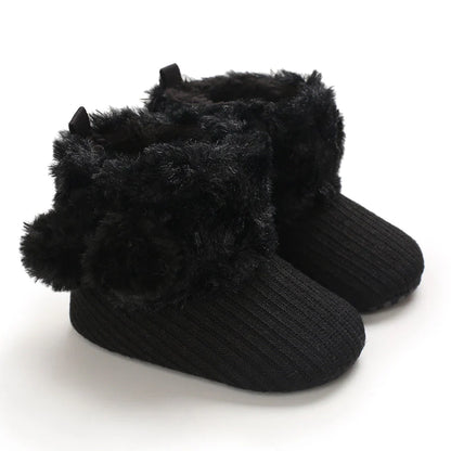 Warme Baby-Winterstiefel – Weiche, gefütterte Hausschuhe mit rutschfester Sohle