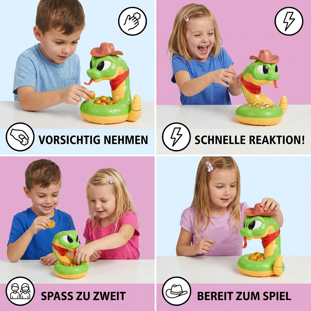 Interaktives Klapperschlangen-Spielzeug – Spannendes Reaktionsspiel für Kinder