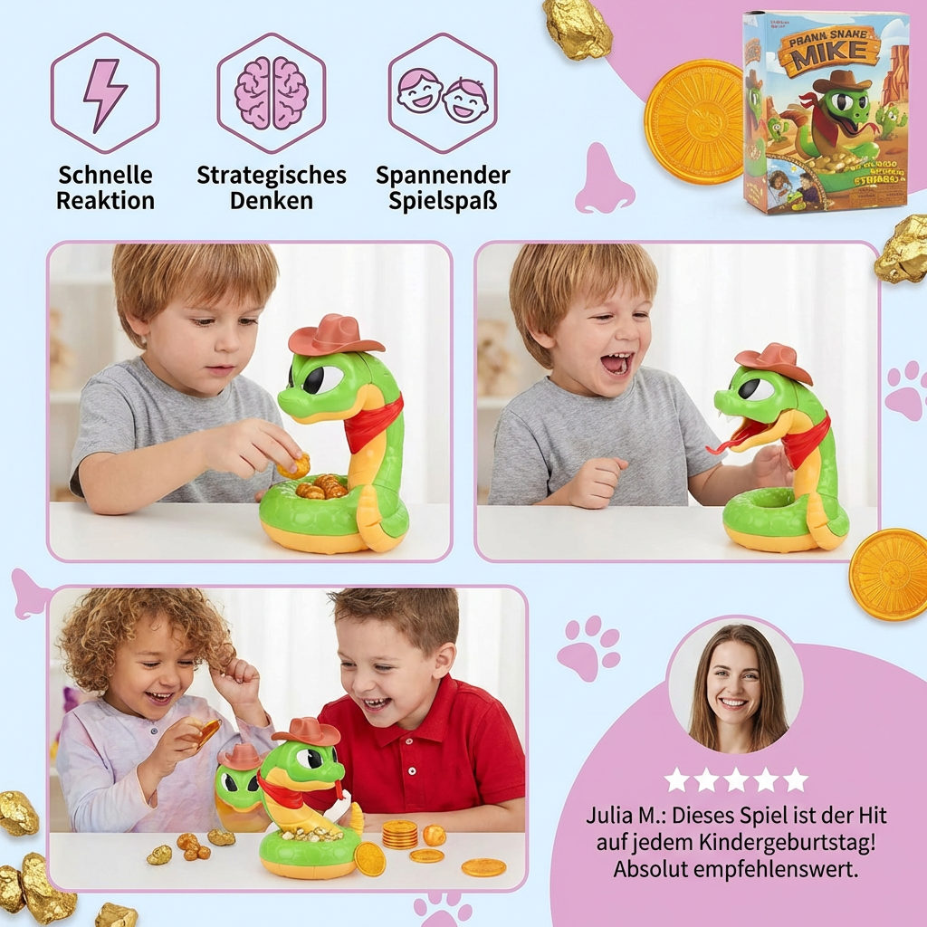 Interaktives Klapperschlangen-Spielzeug – Spannendes Reaktionsspiel für Kinder
