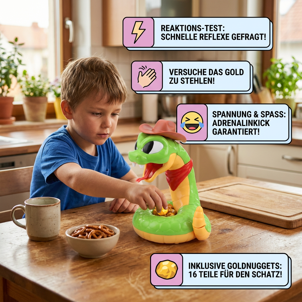 Interaktives Klapperschlangen-Spielzeug – Spannendes Reaktionsspiel für Kinder