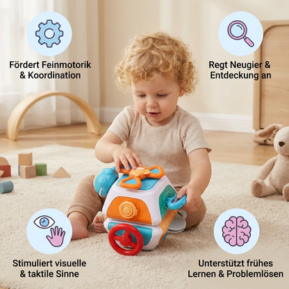 Montessori 22-in-1 Aktivitätswürfel für Kleinkinder – Spielzeug für Motorik & Entdecken