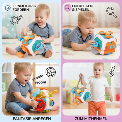 Montessori 22-in-1 Aktivitätswürfel für Kleinkinder – Spielzeug für Motorik & Entdecken