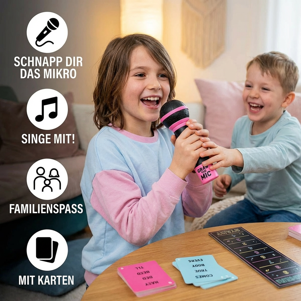 Karaoke Party Spiel mit Mikrofon – Lustiges Familienspiel für Freunde & Familie