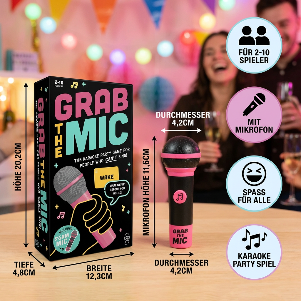 Karaoke Party Spiel mit Mikrofon – Lustiges Familienspiel für Freunde & Familie