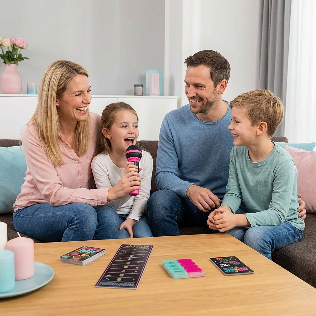 Karaoke Party Spiel mit Mikrofon – Lustiges Familienspiel für Freunde & Familie
