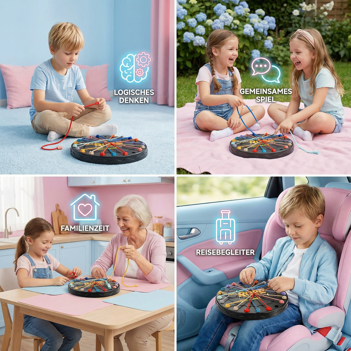 Knoten- & Seil-Logikspiel – Denk- & Strategiespiel für Kinder