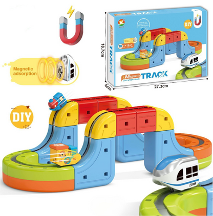 Magnetische Würfel Schienen Bahn Kinderspielzeug