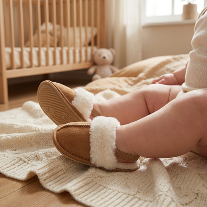 Flauschige Hausschuhe für Babys & Kleinkinder mit weichem Plüschfutter und rutschfesten Sohlen