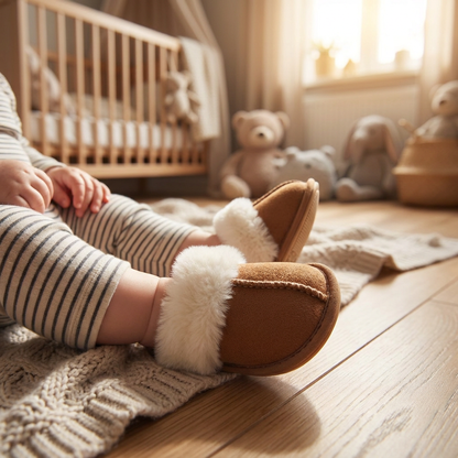 Flauschige Hausschuhe für Babys & Kleinkinder mit weichem Plüschfutter und rutschfesten Sohlen