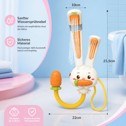Baby Dusch Spielzeug mit Hasen Design und Karotten Duschkopf